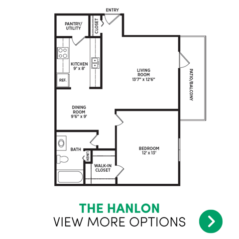 1 bedroom apartment floor plans in East Lansing, MI near Michigan State University | Arbor Glen